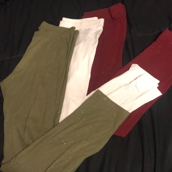 3 piece girls sparkly leggings set - Picture 1 of 7